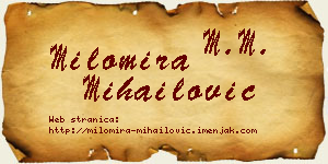 Milomira Mihailović vizit kartica